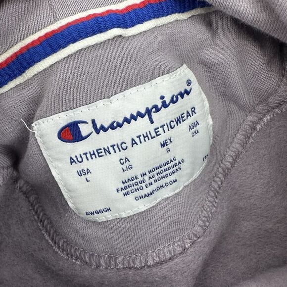 Champion Athletics Hoodie Old English Logo Felted Spellout Purple Size Large - Picture 6 of 9